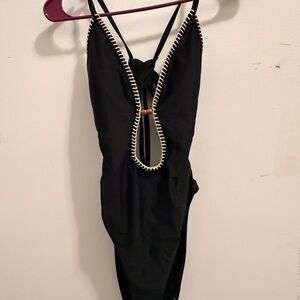 Stylish Black One Piece Swimsuit